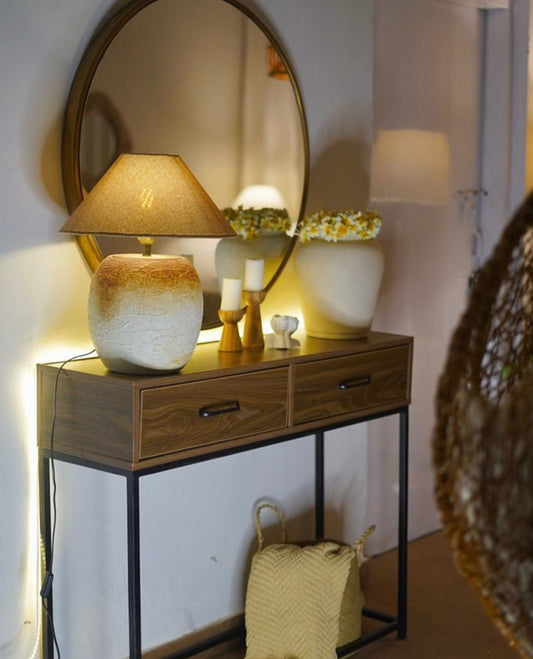 Elegant console table with drawers