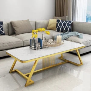 Living Room/Office/Dining Room Gilded Iron Frame Nordic Table
