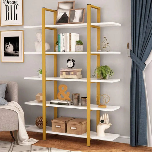 Tribesigns 5-Tier Bookshelf, Vintage Industrial Style Bookcase