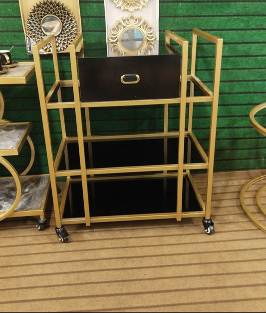 Modern Rec box 3 tier bar cart
