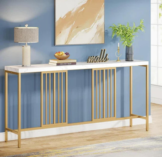 Luxury Entryway Console Table with Metal for Living Room