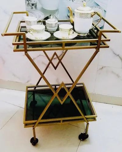Modern Rectangle Golden Stainless Steel Frame 3 Layers